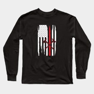 Firefighter in American Flag Long Sleeve T-Shirt